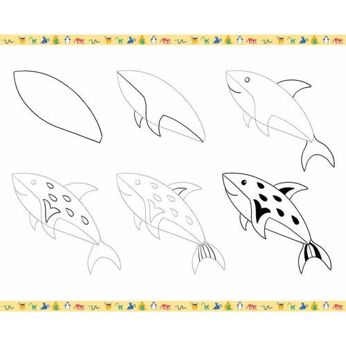 Janod Zestaw kreatywny Rysowanie krok po kroku Zwierzęta 20 rysunków 7+