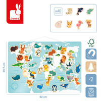Janod Układanka drewniana magnetyczna z 40 magnesami Małe zwierzątka 2+