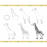 Janod Zestaw kreatywny Rysowanie krok po kroku Zwierzęta 20 rysunków 7+