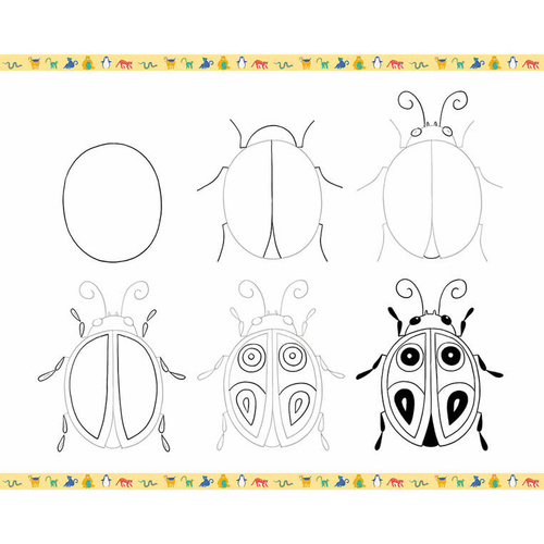 Janod Zestaw kreatywny Rysowanie krok po kroku Zwierzęta 20 rysunków 7+