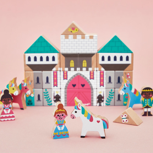 Janod Zestaw klocków i figurek 37 el. Zaczarowane królestwo Cross Roads 2+