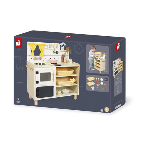 Janod Duża drewniana kuchnia z 19 akcesoriami Shiny Grandma 3+