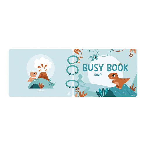 Janod Książeczka z zadaniami Busy Book Dinozaury 3+