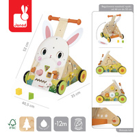 Janod Wielofunkcyjny pchacz edukacyjny Farma 12 m+