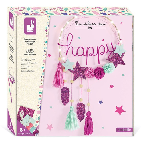 Janod Zestaw kreatywny Łapacz snów z podświetleniem ledowym Happy 8+