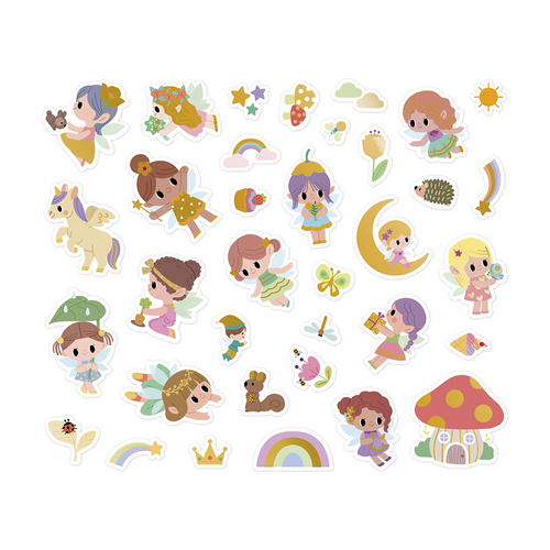 Janod Naklejki na arkuszach 200 szt. Wróżki 3+