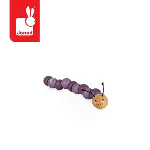 Drewniana elastyczna układanka Gąsienica Pocket 2+, opakowanie zbiorcze 12 sztuk (3 rodzaje), Janod