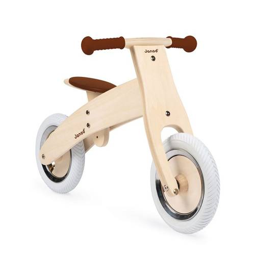 Drewniany rowerek biegowy z naklejkami do personalizacji Bikloon Nature 3+, Janod