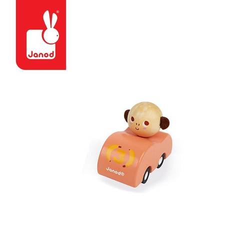 Drewniany samochodzik z napędem miś, królik, małpka Pocket 2+, Janod