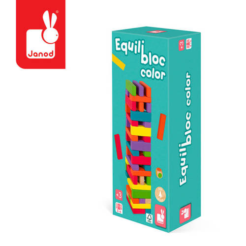 Gra zręcznościowa Wieża z klocków Equilibloc color, Janod
