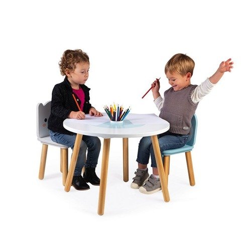 Zestaw drewnianych mebelków stolik i 2 krzesła Arktyka, Janod