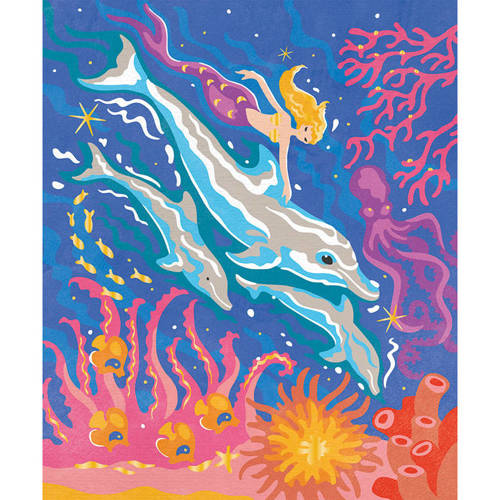 Zestaw kreatywny Malowanie po numerach Delfiny 2 obrazy 7+, Janod