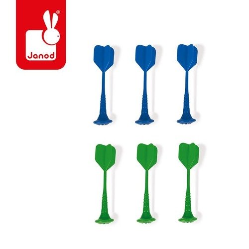 Zestaw rzutek magnetycznych 6 sztuk (zielone i niebieskie), Janod